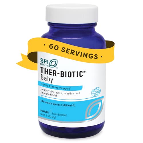 Klaire Labs SFI Health Ther-Biotic Baby Probiotic Powder, 1 oz | Supports Developing Microbiomes & Infant Development, 5 Billion CFU + 10 Strains for Digestive Health and Immune Support