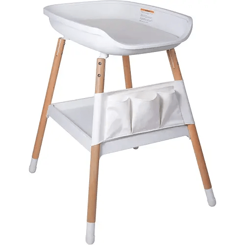 Beberoad Love Baby Changing Table – Adjustable Height Nursery Changing Station with Soft Pad, Organizer & Large Storage Shelves – Diper Table for Newborns & Infants (White)