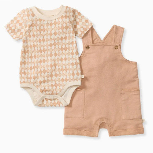 Diamond Tile Baby Boy Romper & Bodysuit Set