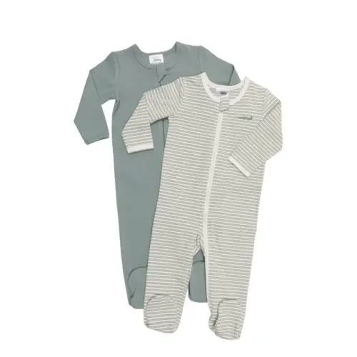 4Baby 2 Pack Romper Crocodile Sage | Baby Bunting AU