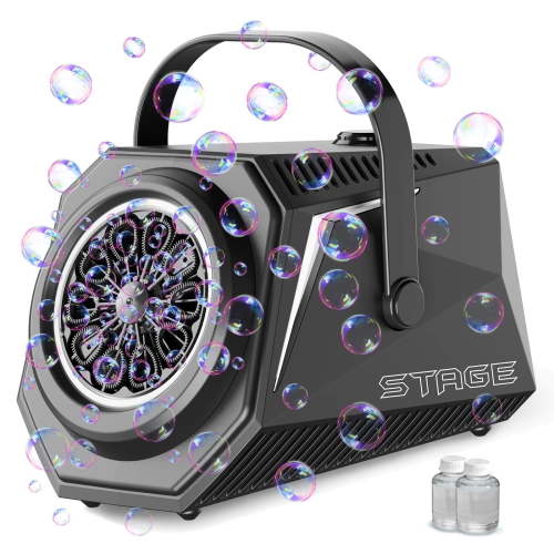TINANA Bubble Machine Automatic Bubble Blower for Kids, 20000+ Big Bubbles Per Minute, Batteries Bubble Maker for Indoor Outdoor Birthday, Wedding, Parties, Gifts-Black