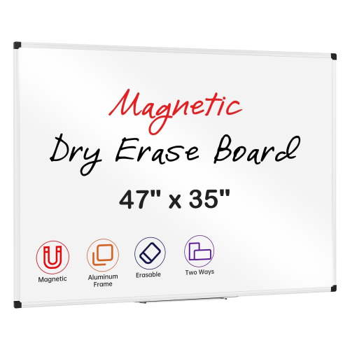 Magnetic Dry Erase Board, 47 X 35 Inches