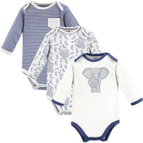 3Pk Long Sleeve Organic Bodysuits, 0-3M