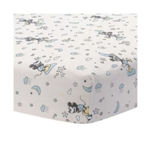 Disney Baby Moonlight Mickey Mouse Fitted Crib Sheet - White