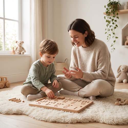Montessori Number Tracing Board – Wooden Counting & Pre-Writing Set