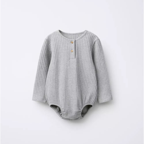 SOFT TOUCH RIBBED BODYSUIT - Gray | ZARA United States