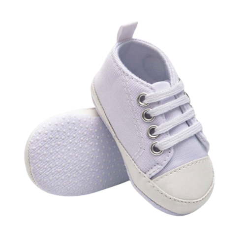 0-3 Months Baby Boys Girls Breathable Sneakers Infant First Walkers Newborn Infant Baby Boys Girls Sandals Solid Canvas Anti-slip Soft Shoes White