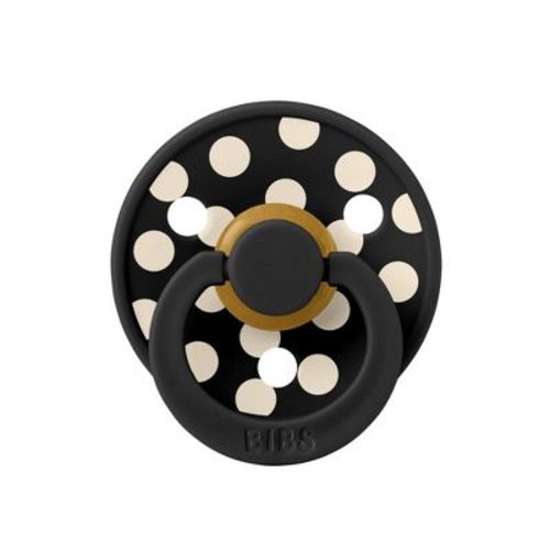 Bibs Pacifier Studio Collection Colour Polka Dot Latex Pacifier 6-18m - Black/Ivory