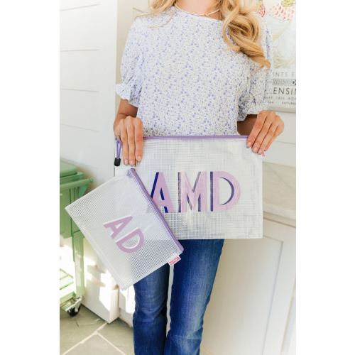 Shadow Monogram Pool Bag // Wet Dry Bag, Water Resistant, Zipper Travel Bags, Toiletry Bag, Party Favor, Sunscreen Bag, Bridesmaid Bag