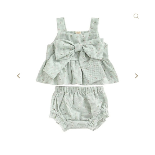 Gingham Bowknot Outfit (Fast Ship) – The Ollie Bee