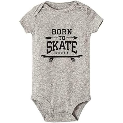 Snagminio Skateboard Born to Skate Boy Girl Cotton Cloths Short Sleeve Unisex Infant Rompers Bodysuit