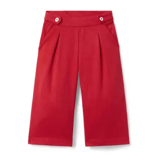 Girl Cherry Red Wide Leg Ponte Pant by Janie and Jack