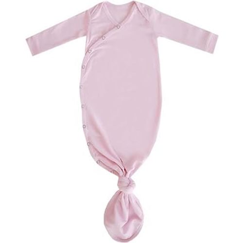 Copper Pearl Baby Gown - Knotted Newborn Sleepers for Baby Boy and Girl, Soft Stretchy Long Sleeve Infant Gowns with Bottom Tie and Hand Mittens, Perfect Hospital Coming Home Outfit (Blossom)