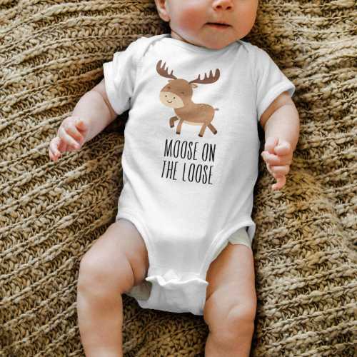 Moose on the Loose Unisex Baby Clothes, Woodland Baby Shower Gift