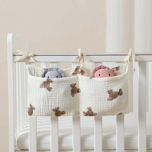Multifunctional Headboard Organizer Storage Bag For Baby Diapers And Crib