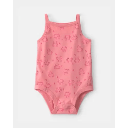 Baby Girl Crab Sleeveless Graphic Bodysuit - Coral | Carter's