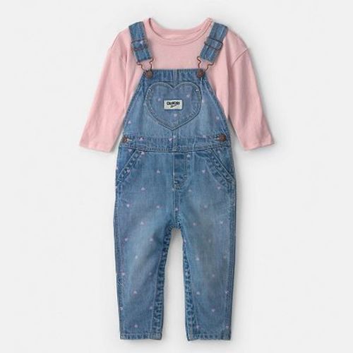 Baby Girl OshKosh B'gosh® 2-Piece Heart Overall & Long Sleeve Top Set