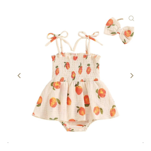 Peachy Keen Onesie Dress & Bow – The Ollie Bee