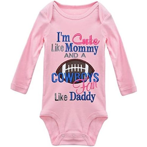 I'm Cute Like Mommy and A Cowboys Fan Like Daddy Unisex Baby Romper Jumpsuit