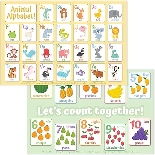 Bright Seed Disposable Placemats for Baby & Toddlers, Learning Mat- Animal3