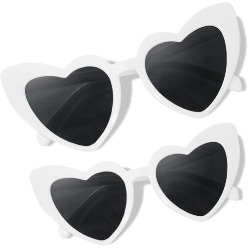 2 Pairs Retro Heart Sunglasses for Women Fun Mommy and Me Sets Birthday Glasses Easter Basket Stuffers