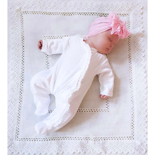 White Lace Trim All In One – Ella Marina Baby