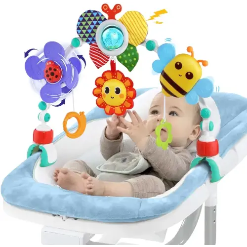 Baby Stroller Arch Toys,Adjustable Crib Mobile for Bassinet with Sensory Play Accessories and Hanging Toys,Baby Travel Car Seat Toys for Toddler Boy Girl 0 3 6 9 12 24 Months