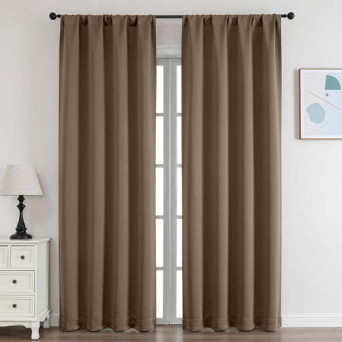 OVZME Barley Blackout Curtains for Bedroom 84 Inch Long 2 Panels Set, Thermal Insulated Drapes for Privacy in Living Room and Nursery, 40W x 84L Inch, Barley
