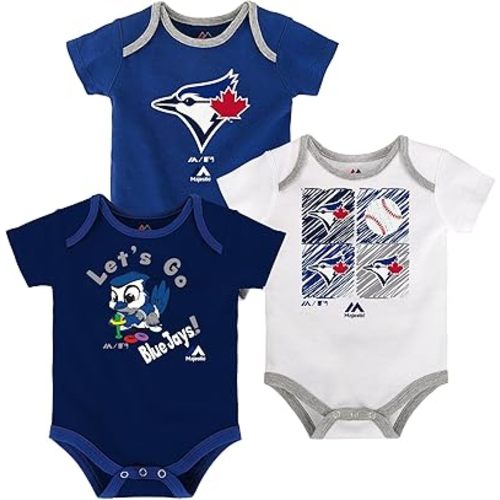 Outerstuff MLB Newborn (0M-9M) Infant (12M-24M) Go Team 3-Pack Creeper Set