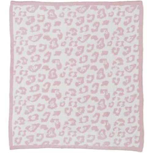 Barefoot Dreams® CozyChic® Baby Blanket, Barefoot in The Wild, Ultra Soft Plush Jacquard Microfiber Cozy Blanket, Lightweight Comfort, One Size, Dusty Rose-Cream