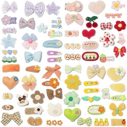 Hair Clips for Girls 69 Pcs Bundle No Slip Assorted Barrettes for Kids Bows Cute Hair Accessories for Little Girls Teens Toddlers Child Kids Gifts