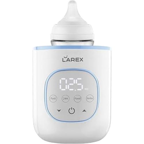 LAREX Bottle Warmer, Fast Baby Bottle Warmer for Breastmilk and Formula, with Timer and Accurate Temp Control, 8-in-1 Baby Milk Warmer BPA Free with Digital Display, Bottle Warmers for All Bottles