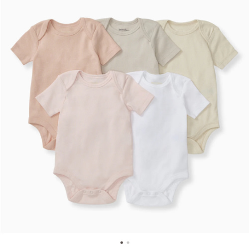 Solid Organic Cotton Short Sleeve Baby Bodysuits 5 Pack - Pink Sand – Burt's Bees Baby