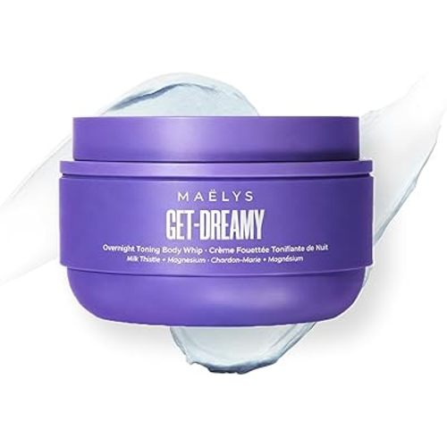 MAËLYS GET-DREAMY Overnight Toning Whip - Cellulite Cream & Skin Tightening Support with Milk Thistle + Uva-Ursi - Moisturizing Body Cream in a Whipped Texture (6.8 Fl Oz)