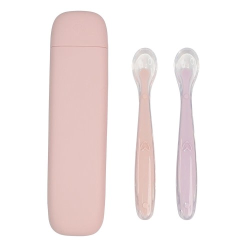 Little Rawr Travel Spoon Set - Lilac/Rose