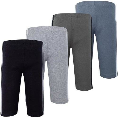 Hudson Baby Basics Unisex Baby Comfy Cotton Pants 4-Pack