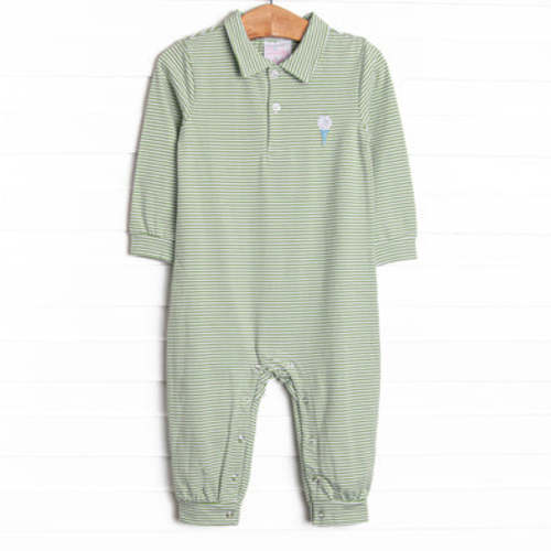 Tee'd Up Embroidered Romper, Green – Stitchy Fish