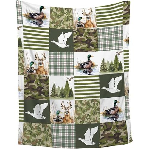 Wild Duck Mallard Throw Blanket, Ultra Soft Flannel Home Decor for Bed Couch Living Room, Duck Lover Gifts, 40"x50" Kids/Throw Size