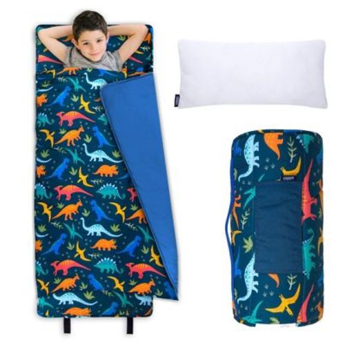 Wildkin Kids Original Cotton Blend Nap Mat with Pillow for Toddler and Elementary (Jurassic Dinosaurs)