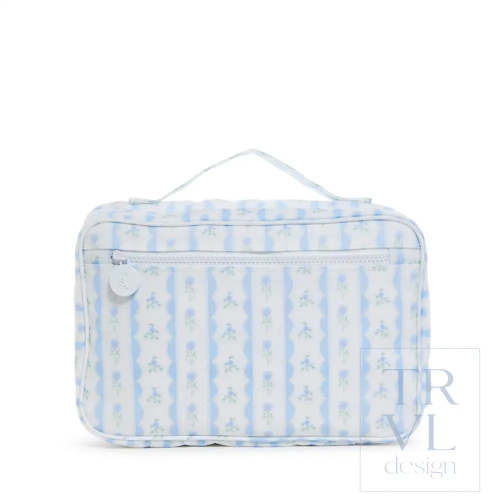Hanging Toiletry Bag - Bundle Up - Ribbon Floral Blue