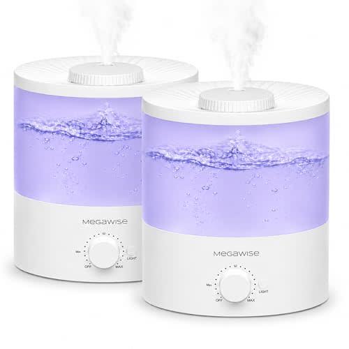 H1-XIT 2 Pack of 2L Cool Mist Humidifier, Top Refill, Nano Fine Mist Out Put, No Leakage for baby, bedroom, living room