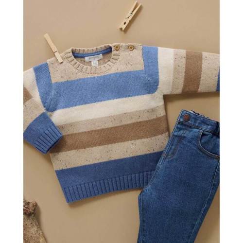 Storm Striped Jumper Storm Stripe - Purebaby | Maisonette
