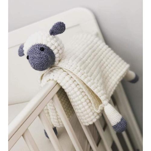 3 in 1 Cuddly Sheep Baby Toy Security Blanket Lovey Crochet Pattern