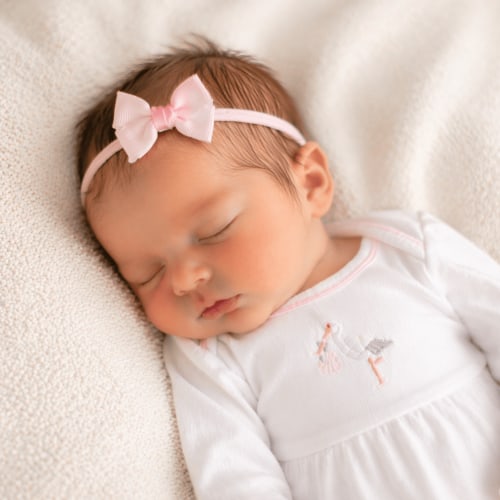 Sophia Baby Headband with Grosgrain Bow - Pink