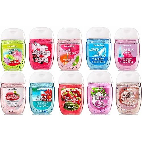 Bath & Body Works PocketBac Hand Sanitizer Classic Favorites 10pc Bundle (Scents Vary)