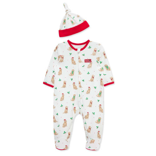 Festive Pups Footie & Hat (NM-9M)