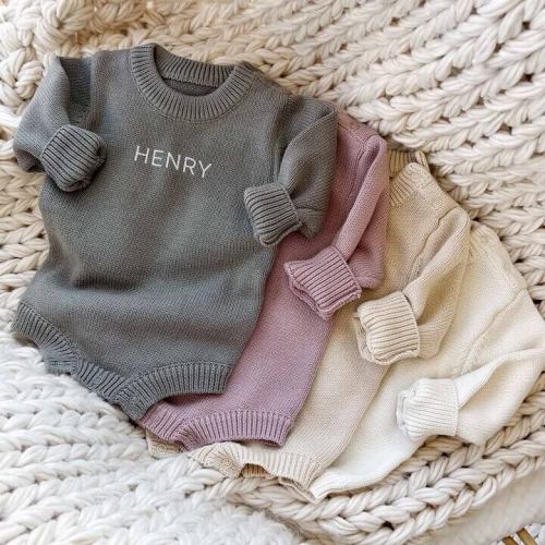 Personalized Printed Knit Sweater Bubble | Solid