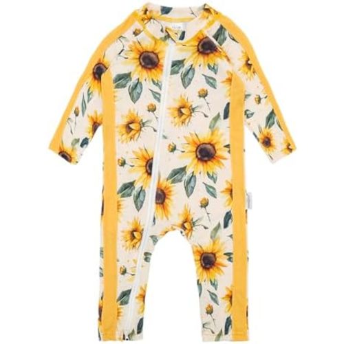 babygoal Baby Toddler One Piece UPF 50+ Rash Guard Swimsuit, Long Sleeve Zipper Infant Full Body Boy & Girl Bathing Suit