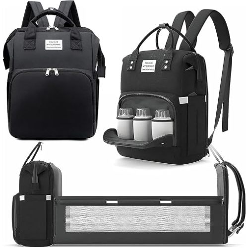 Diaper Baby Bag Backpack with Changing Station Changing Pad Nursing Bag Baby Shower Tote Bottle Bag Waterproof Large Capacity,Baby Registry Search,Newborn Essentials