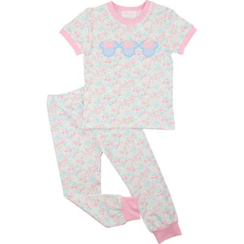 Pink And Blue Floral Mouse Ears Knit Pajamas – Cecil & Lou